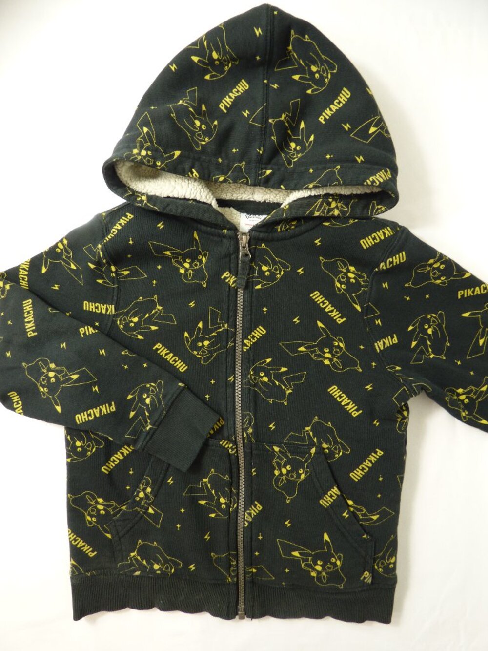 Hanna Andersson Pokemon Pikachu Fleece-Lined Zip Hoodie Jacket, Size 6-7 Years